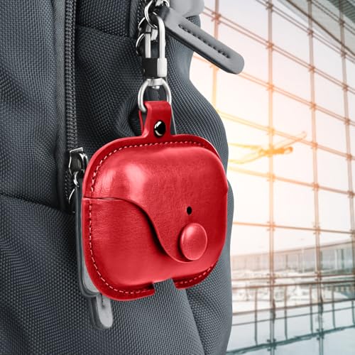 Image of Case Cover for Apple AirPods 3 | Premium Leather Case with Carabiner | Only for Apple Airpods | Red