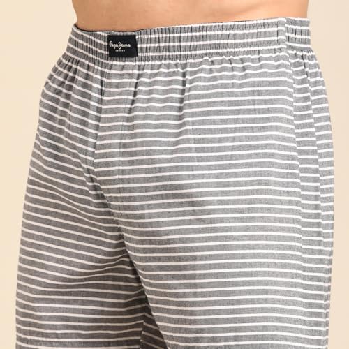 Image of Pepe Jeans Men's Cotton Boxer Shorts Relaxed Fit Striped Boxers (Pack of 2)