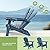 LOUNZY Folding Adjustable Adirondack Chair with Retractable Ottoman, HDPE Recliner Adirondack Chair with Cup Holder for Deck Lawn Fire Pit, Navy