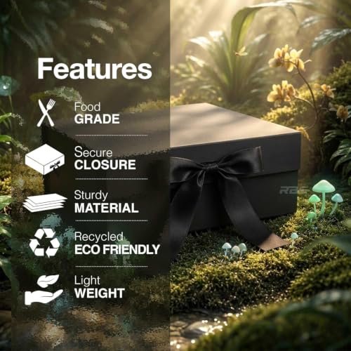 Image of RBS - Gift Box (23 x 16 x 10cm) Gift Boxes for Packaging (3 Pack) Decorative Gift Box empty Multipurpose Gift Hampers Holds Upto 5 kg Occasion Gifting Box Foldable Gift Packaging Boxes (Black)