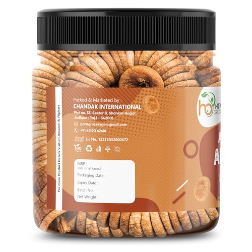Image of Henley grocery Dried Afghani Anjeer | Rich Source of Fibre, Calcium & Iron | Low in calories and Fat Free | High in Minerals & Vitamins 900 gm | Nutritious and Delicious Snacks | Premium Dried Figs (900 gm pack of 1)