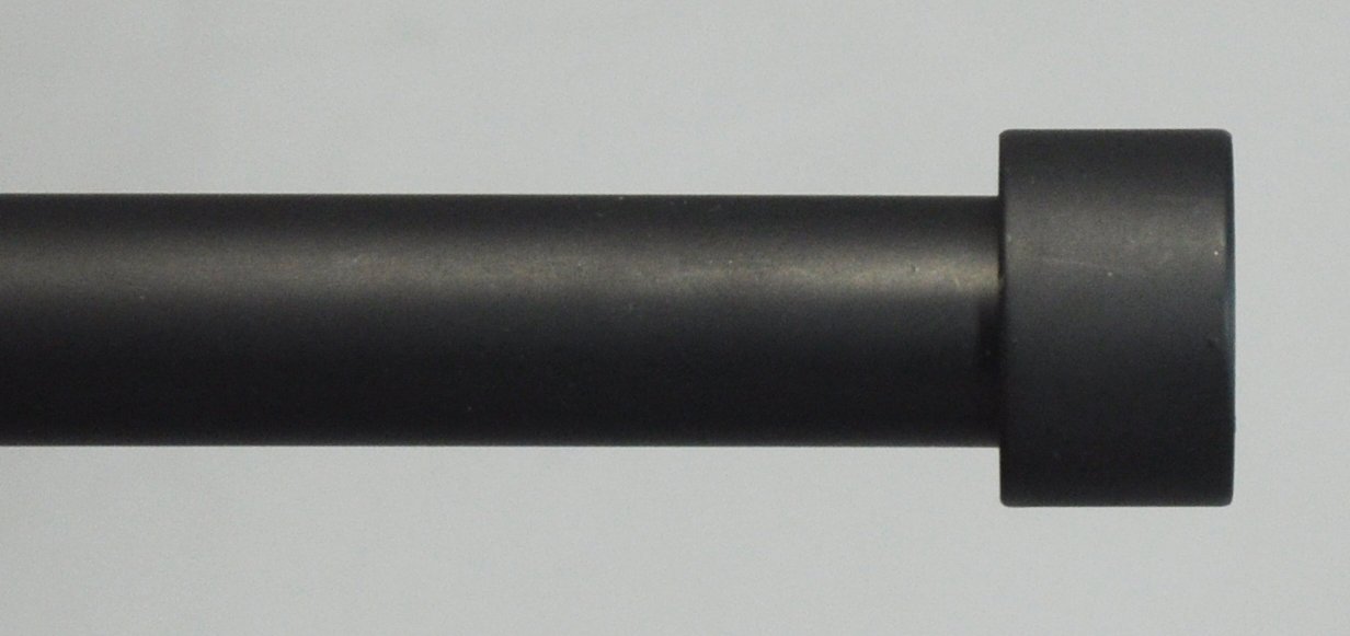 Urbanest 5/8-inch Diameter End Cap Adjustable Single Drapery Curtain Rod, 84-inch to 120-inch, Black