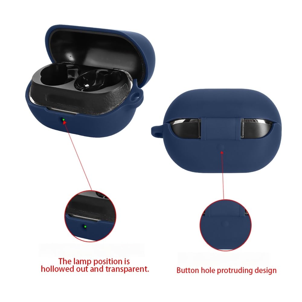 FTRONGRT Etui kompatybilne z SoundPEATS H3, odporne na zarysowania, wstrząsy, miękkie silikonowe etui na słuchawki Bluetooth. Ciemnozielone