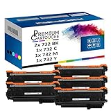  PREMIUM CARTOUCHE - x5 Toners - EP732HBK 6264B002 (CE400X) (x2) + E (Noir (x2) + Cyan + Magenta + Jaune) - Compatible pour Canon LBP-5480 Canon i-SEN