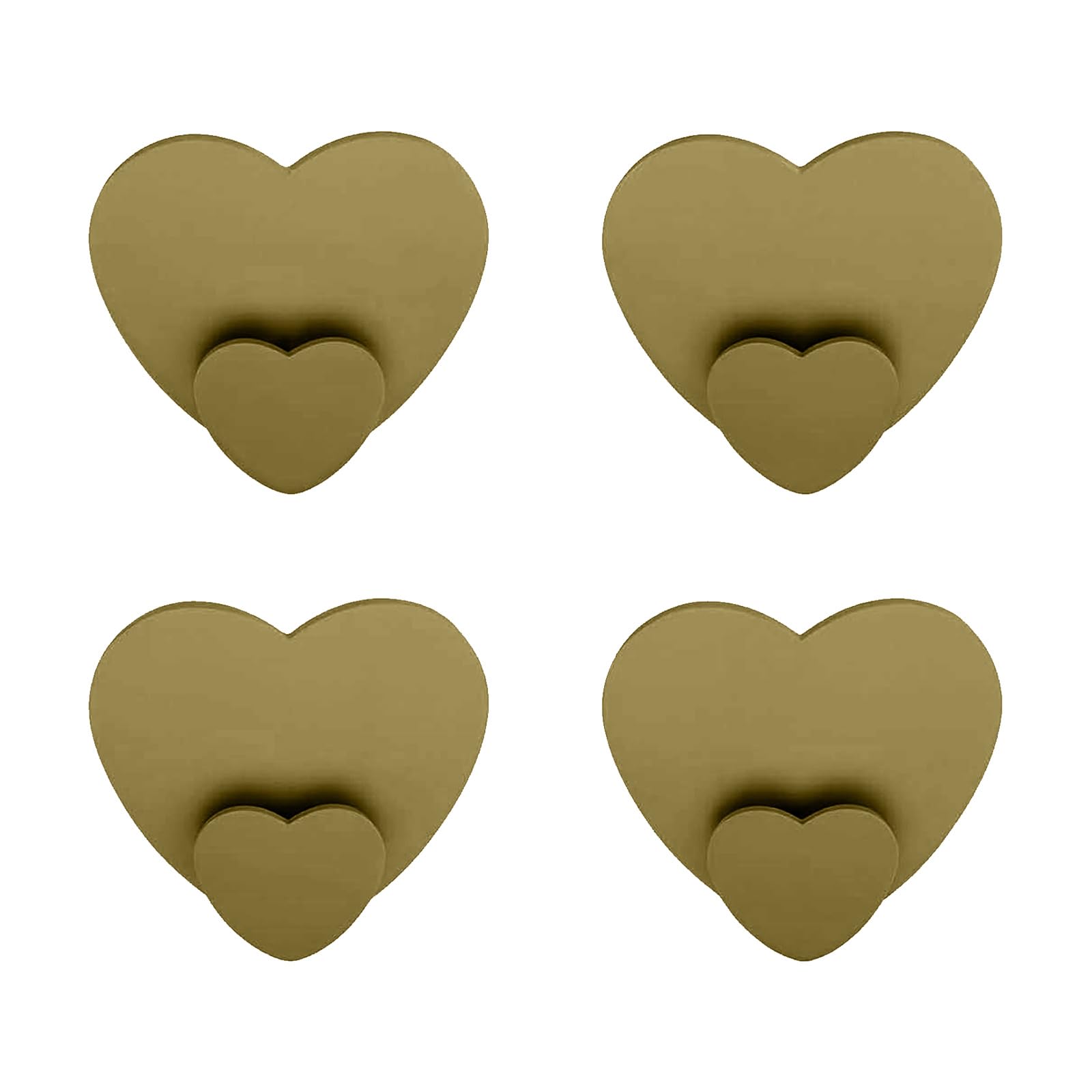 Msioytog Yellow 4 Pcs/Pack Elegant Heart Designs Hooks For Bathroom Towel And Decoration Mount Kitchen Hangers Bathroom Hooks