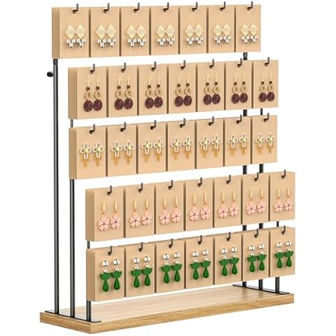 ORLESS Jewelry Display for Vendors, Earring Display Stand for Selling, Necklace Display Stands Earring Cards for Selling Bracelets, Jewelry Towers (35 Hooks) Cover