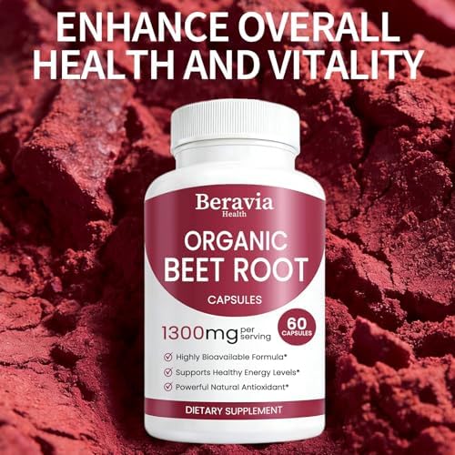 Beravia Health Organic Beet Root Capsules, Beetroot Capsules 1300mg | Support Healthy Circulation & Vitality, Happy Birthday Cake Topper