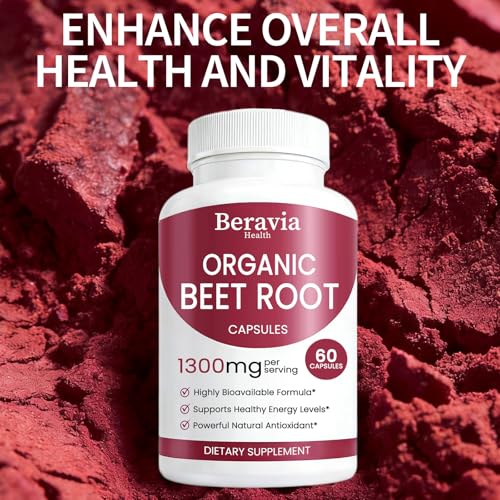 Beravia Health Organic Beet Root Capsules, Beetroot Capsules 1300mg | Support Healthy Circulation & Vitality, Happy Birthday Cake Topper