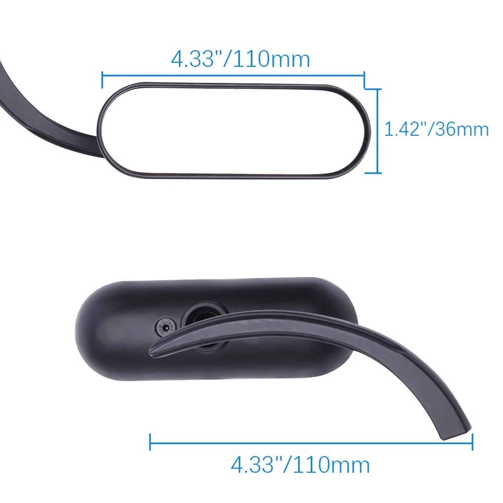 Rétroviseur Moto Rétroviseurs De Recul pour Harley Touring Electra Glide Dyna pour Fatboy Softail Breakout Sportster(Argent)
