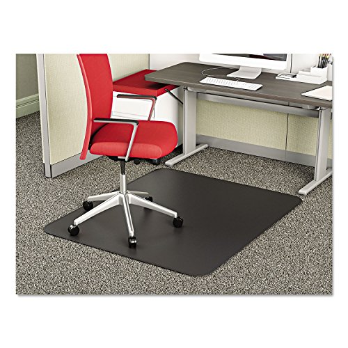 deflecto SuperMat Frequent Use Chair Mat, Medium Pile Carpet, Beveled, 45 x 53, Black