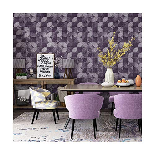 T-QZZQ Celosía papel tapiz de PVC restaurante restaurante fondo pared neta café a cuadros papel tapiz, púrpura