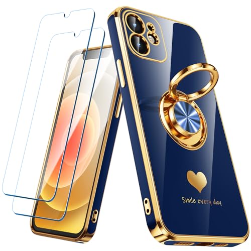Coque anti-chute iPhone 11 avec anneau support et 2 écrans de verre