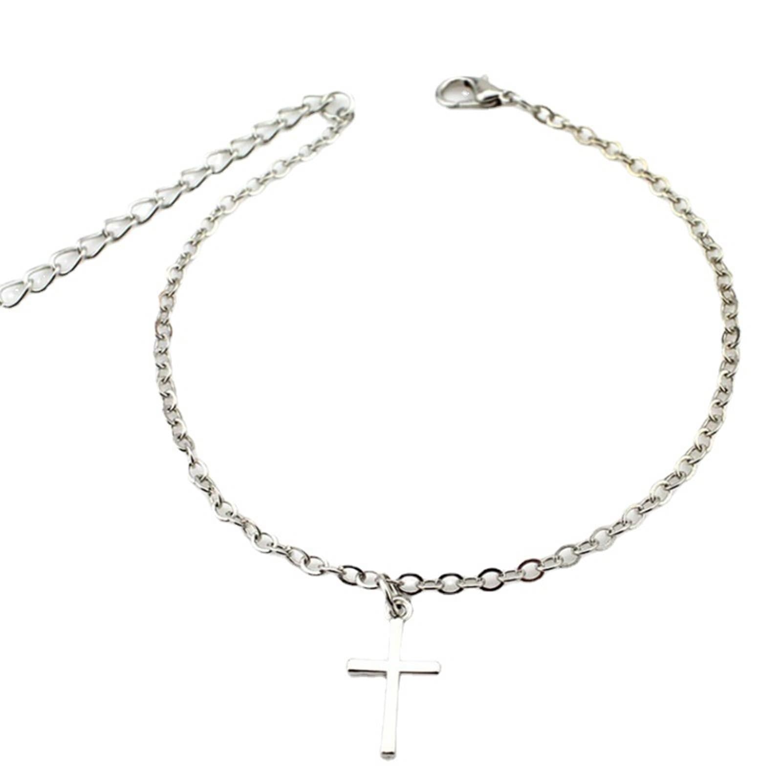 Tobillera de oro blanco de 18 quilates, estilo boho para mujer, Au750, 20 cm de longitud