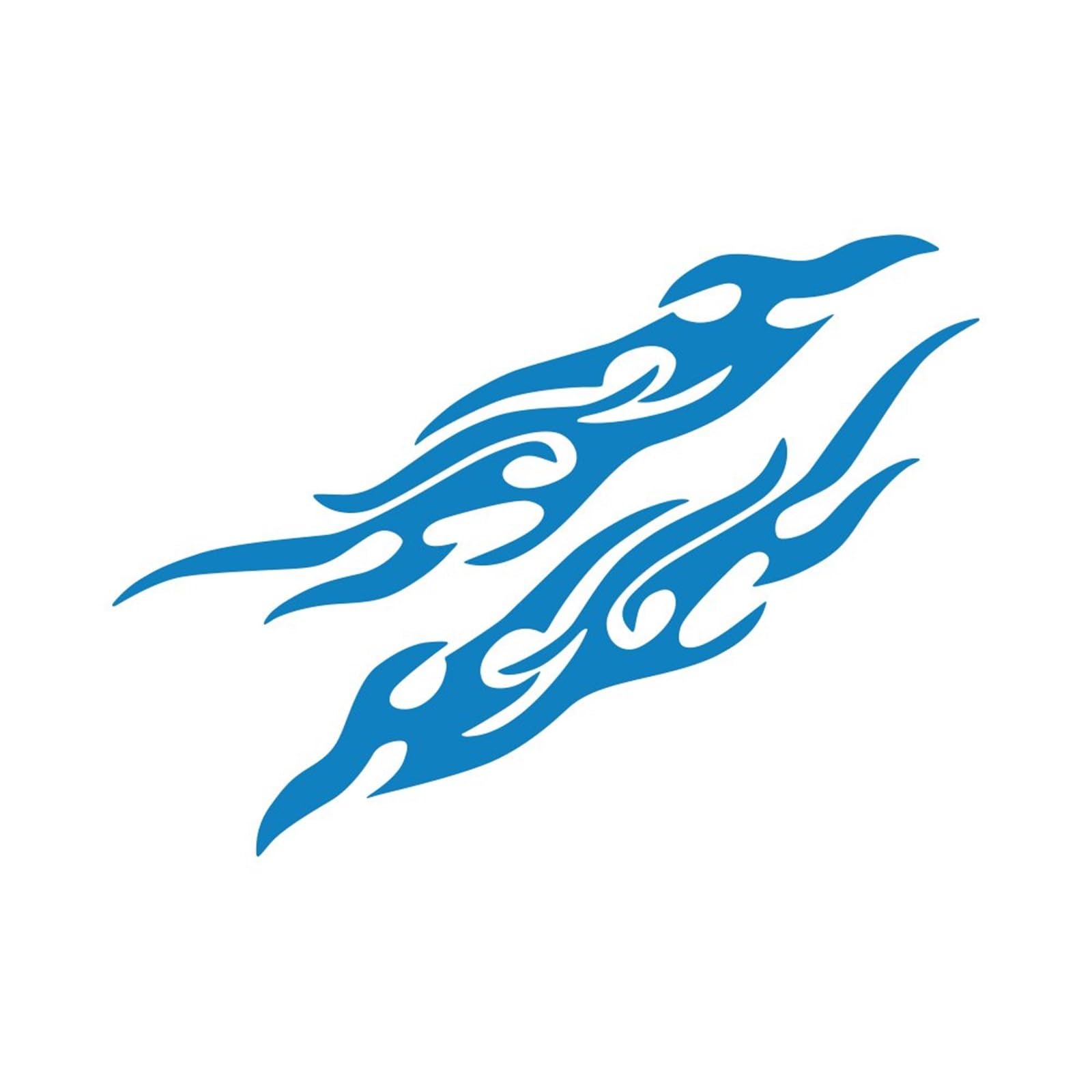2pcs Motorcycle Sticker Flame Element Totem Car Body Scratch Cover Decals Vehicle Exterior Creative Accessories