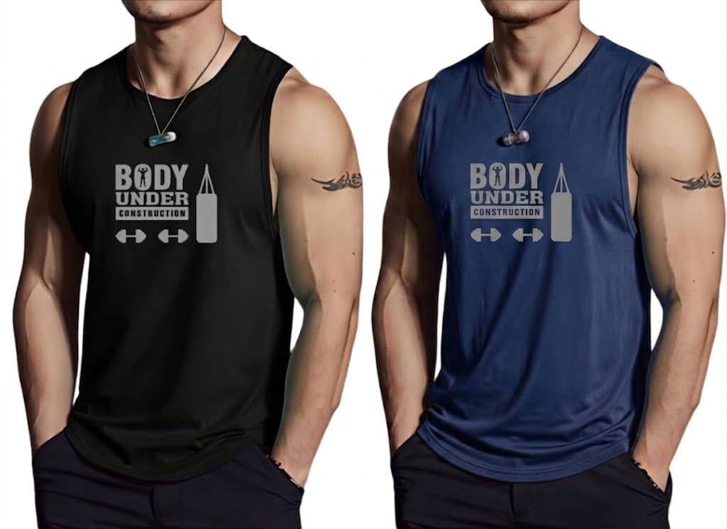 furrr Men's Gym Vest Combo Pack of 2 Polyester Printed Sports Tank Top-picture-12