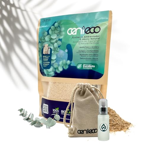 Ambientador duradero, Óptimo para armarios y baños, Sin químicos, Absorbe Olores – 100% Ecológicos (Eucalipto)