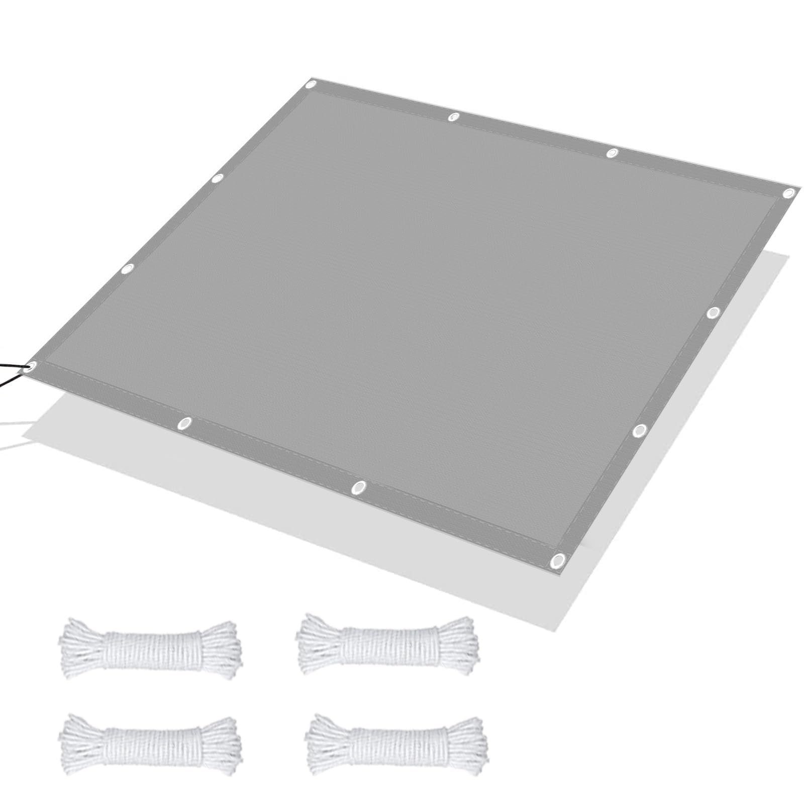 Voile d'ombrage anti 98% UV toile de terrasse grise contre le vent pour jardin