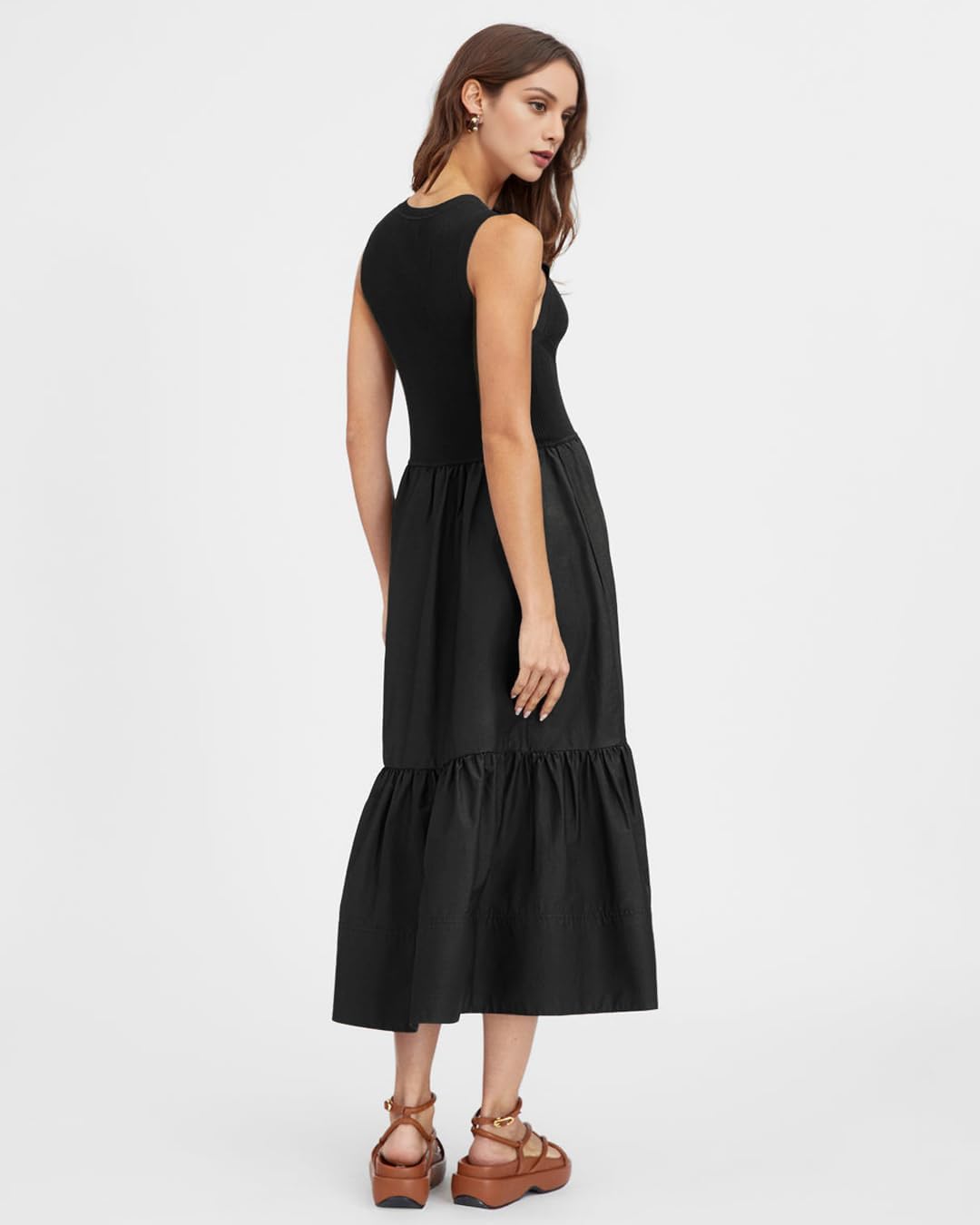 ROYLAMP Women Casual Loose Sundress Sleeveless Smocked Tank Maxi Dress Summer Beach Tiered Long Dresses - Image 4