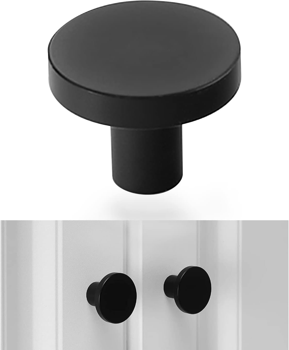 10 Pack Round Knobs Drawer Knobs Dresser Knobs, Black Handles