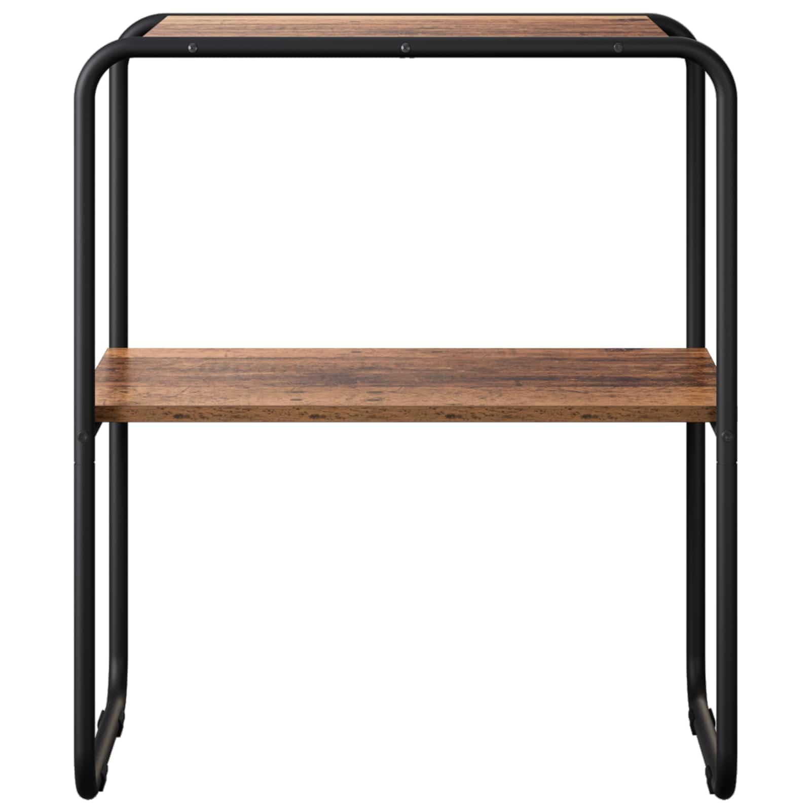 Konsola z drewna odpadowego, 80 x 42,5 x 70 cm, z materiału drewnopochodnego i ocynkowanej ramy stalowej, do korytarza, salonu i wejścia, dużo miejsca do przechowywania, stabilny i łatwy do