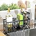 Cisily Sink Caddy Sponge Holder for Kitchen with Brush Holder and Stainless Steel Self Drain Tray, Rustproof Kitchen Sink Organizer for Sponge, Soap Dispenser Storage Accessories