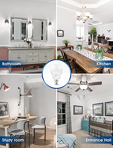 Lohas E12 Candelabra Bulb, 45 Watt Equivalent G14 Led Globe Bulb, Daylight 5000K 450Lm, 5W Vanity Light Bulb, Small Fan Light Bulb, Not Dimmable, Ideal For Ceiling Fan Table Lamp Dinning Room, 12 Pack #TOP6