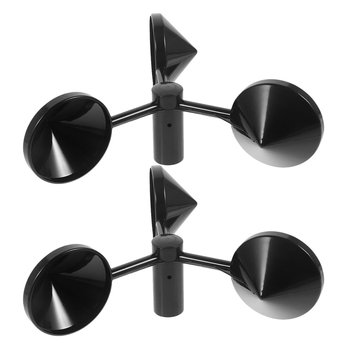 Amosfun Boîtier D’anémomètre Extérieur Abs Noir, 2 Pièces, Capteur de Mesure du Vent à 3 Coupelles pour Surveillance la Vitesse la Direction du Vent