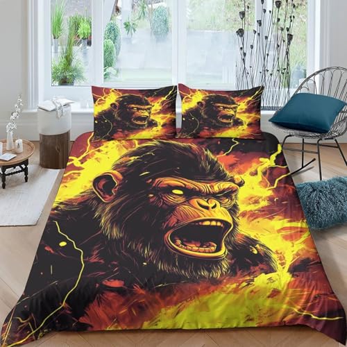 Housse de couette singe en colère impression numérique 3D haute définition
