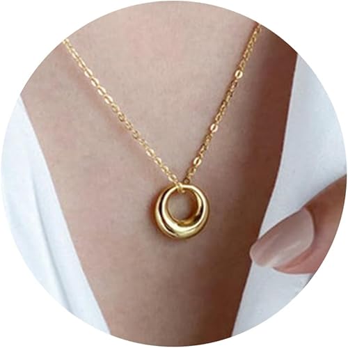 LLWOM Collar de oro para mujer, collar de estrella de David con circonita cúbica chapada en oro de 14 quilates, collar contra el mal de ojo, collar