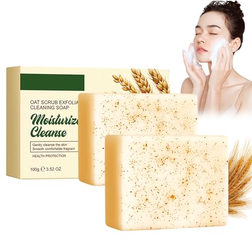 Jabón exfoliante de avena, limpieza corporal natural con efecto exfoliante suave, jabón hecho a mano para pieles delicadas