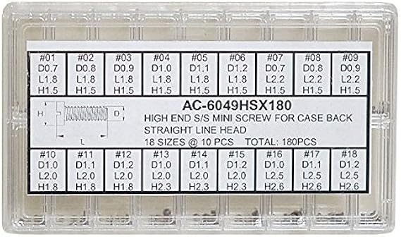 Amazon 時計用部品 合せ用 裏ブタマイナスネジセット Ss 18サイズ全180個 De 6049hsx180 工具 清掃用品 腕時計 通販