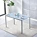 NICEME Glastisch 120x70cm, Küchentisch Esstisch Esszimmertisch aus Glas, Gehärtetes Glas und Metallgestell