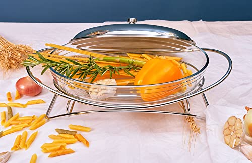 Rigeli Regent 18/10 Chromeplated 101.4 (Oz), 3 Lt. Oval Warmer, Chafing Dish With Stainless Steel Cover, Buffet Servers, Silver #TOP4