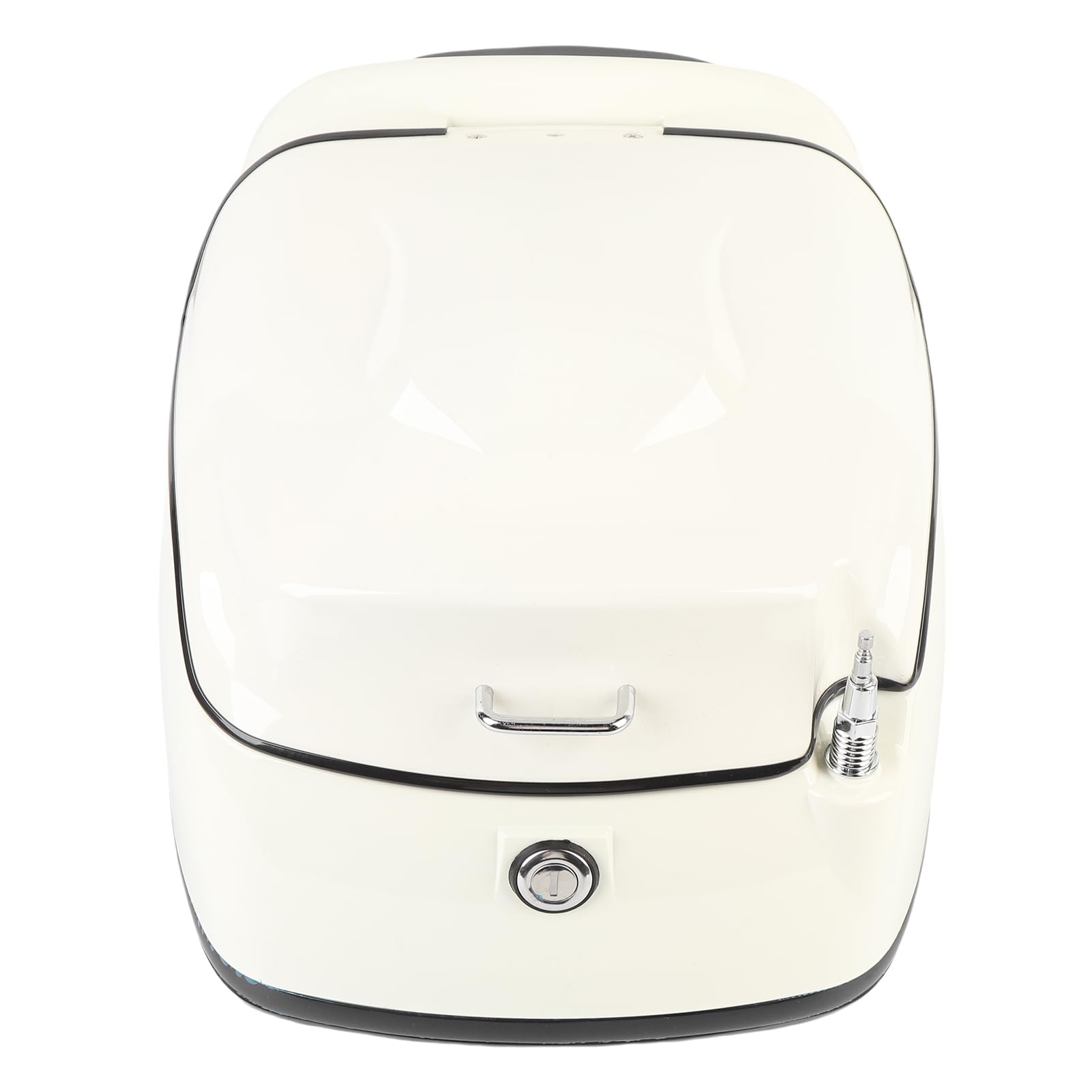 Cocoarm 38L Motorrad-Topbox, Wasserdicht, ABS-Aufbewahrungskoffer mit Schlüsselschloss, Weiß, Universal für Motorräder und Motorroller