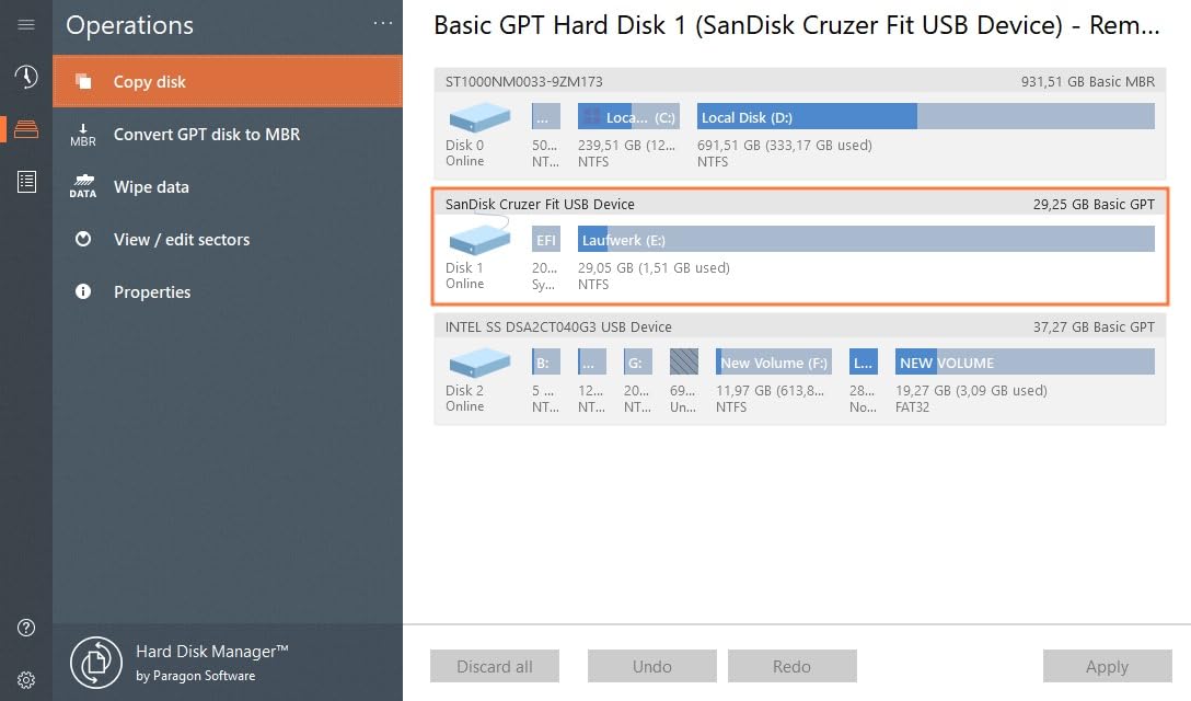 Paragon Hard Disk Manager 17 Advanced - Copiar partición, copiar disco duro, transferir sistema operativo | 1-PC | 1 Dispositivo | 1 Usuario | Código de activación PC enviado por email