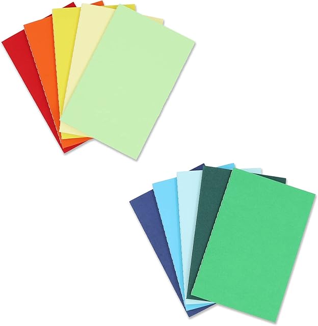 Quanerba 10 Pack A6 Notebooks Kraft Cover Colorful Rainbow Lined Pages 10 Colors, Small Notebooks Multipack for Diary, Travelers, Students, Office, Memo, School - 48 Lined Pages/24 Sheets