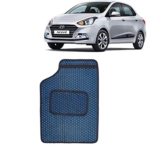 Image of Kingsway Dotted Design Car Floor Foot Mats Universal Fit for Hyundai Xcent, Model Year : 2017 Onwards, Water and Dustproof, Color Blue, Set of 5 Pieces