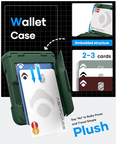 Image of ASAFCASE for Samsung Galaxy Z Flip 7 Case Wallet with Card Holder, Green | Hinge Protector, Outer Screen Protector, Full Body Protection, Shockproof Rugged Cover Phone Case for Samsung Galaxy Z Flip 7