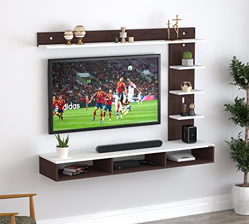 Image of Anikaa Tyson Engineered Wood Wall Mount TV Unit /TV Stand /Wall Set Top Box Stand /TV Entertainment Unit (Wenge White)(Ideal for Upto 55 inch)(D.I.Y)