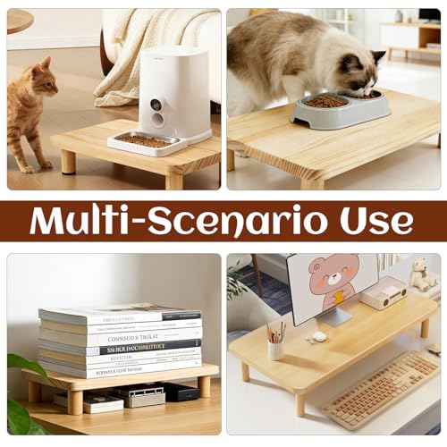 Réduit la pression cervicale grâce au support gamelle pour chat en bois - 8