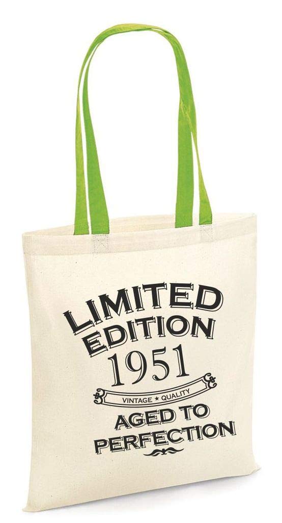 1951 Birthday Gift Present Tote Shopping Bag For Life Cotton Limited Edition Aged To Perfection