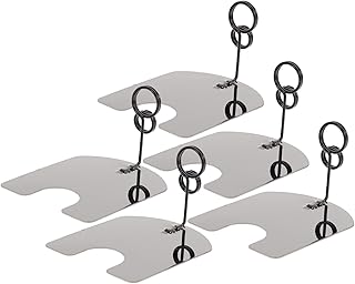 VILLCASE 5pcs Price Tag Clip Photo Stands for Table Display Clothing Rack Metal Clothes Rack Place Card Holder Wedding Sign Photo Holder Stand Business Card Holder Picture Stainless Steel