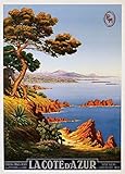 BUY ART FOR LESS Poster vintage La Cte d'Azur Riviera par M. Tamgry 91,4 x 61 cm