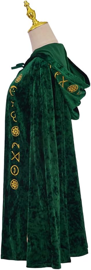 CosplayDiy Medieval Green Velvet Dress Witch Cosplay Costume Robes Adult for Women Plus Size