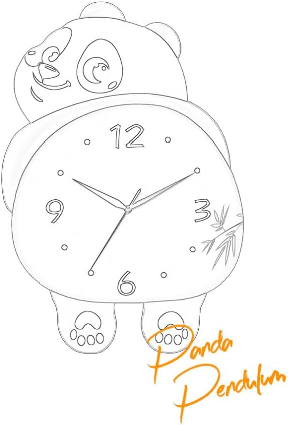 11.81“ W x 15.35” h-Funny Animal Cute Panda Design with Swinging Feet, Quiet Wall Clock Modern Wall Clock, Battery Operated Silent Non-Ticking Decorative Clock for Living Room, Office, Kitchen,Office