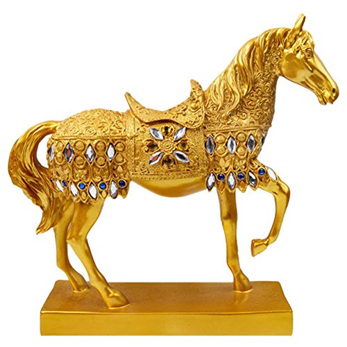 Statue de cheval en résine argentée style vintage pour décoration de bureau
