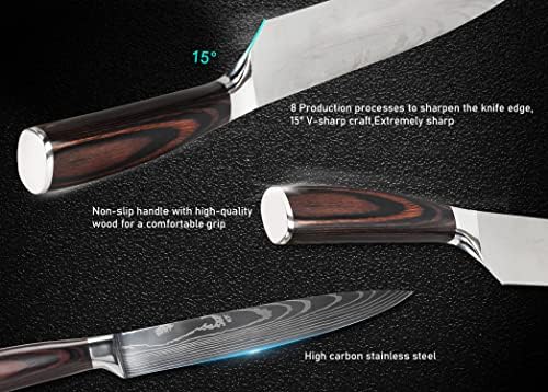 Anhichef 2 Kitchen Knives, Chef Knife 8 Inch-Professional Ultra Sharp Cooking Knife and 7 Inch Santoku Knife as Great Gift for Chef | High Carbon German Stainless Steel & Ergonomic Handle