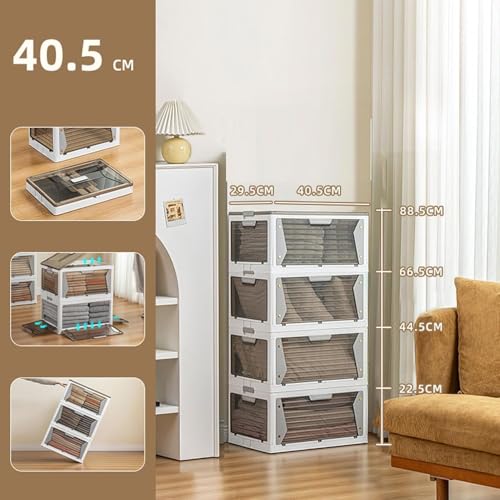 Bacs de rangement pliables et multifonctionnels empilables pour placard et dressing