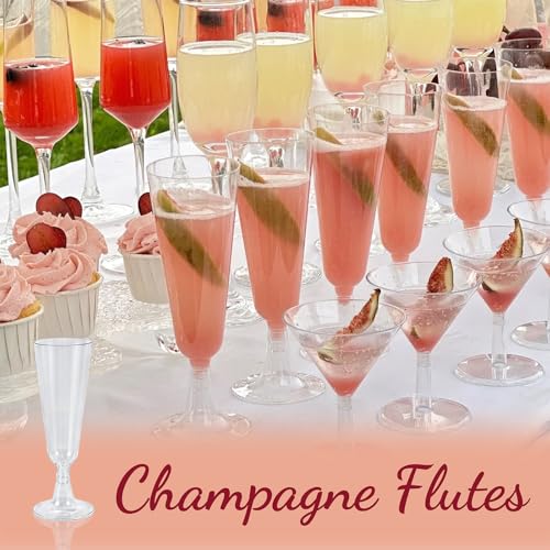 Miniatura 2 de Mualady 50 Piezas Copas De Champán De Plástico, 150ml - Transparente Flautas De Champagne, Reutilizable Copas De Cava Copas, Copas De Vino Para Fiestas