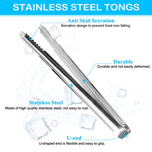 Stainless 6oz Ice Scoop + Ice Tongs Set, Multifunctional Food Coffee Sugar Candy Sweet Clip for Bar, Wedding, Parties, and Kitchen - Image 5